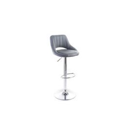 G21 Aletra Grey Barová židle koženková, prošívaná, šedá
