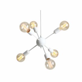 Nordic Design Bílé kovové závěsné světlo Trimo Globe