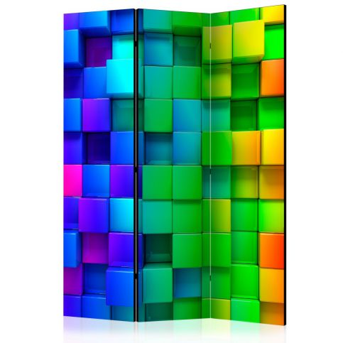 Paraván - Colourful Cubes [Room Dividers] - 135x172 - 4wall.cz