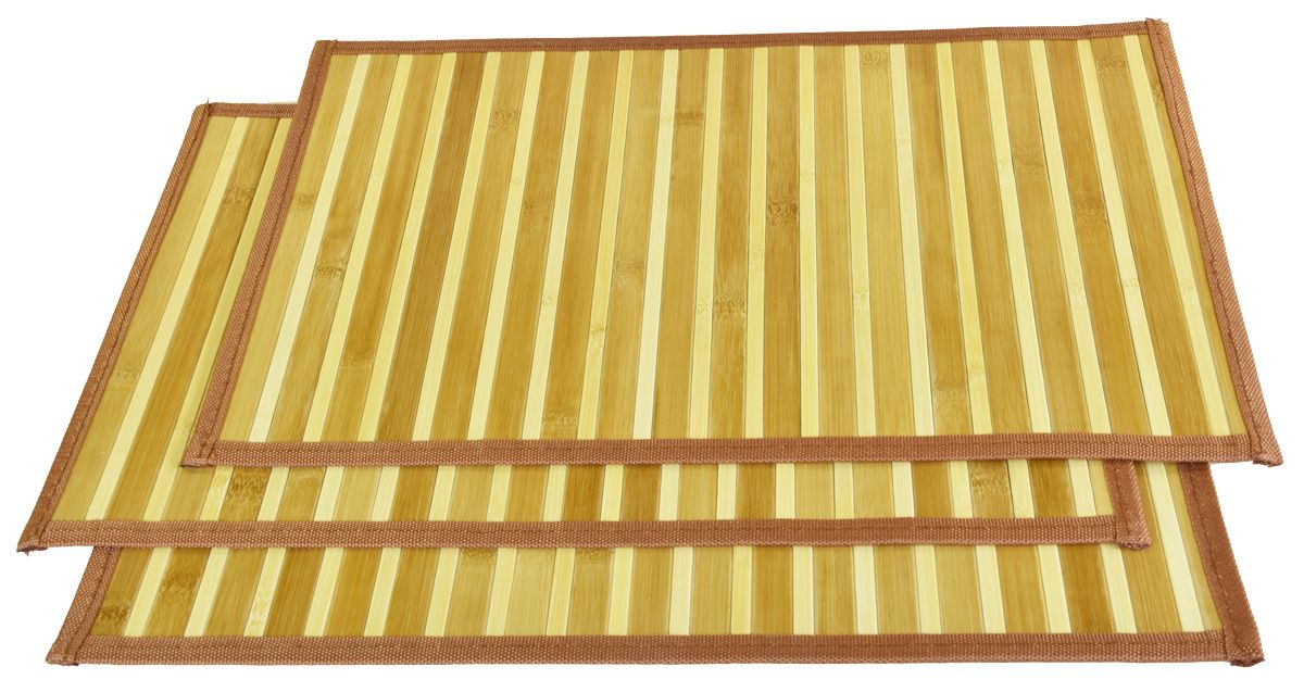 Vingo Bambusové světle hnědé pruhované prostírání, 30 x 45 cm - Vingo