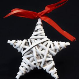 Vingo Vánoční ozdoba bílá hvězdička - 5ks, 10x10cm