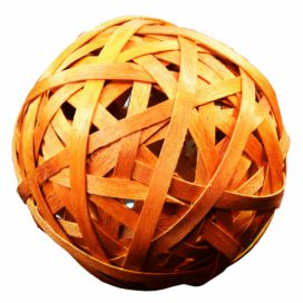 Vingo Oranžová dekorační koule z dřevěných lupínků 2 ks - 10 cm