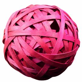 Vingo Růžová dekorační koule z dřevěných lupínků 2 ks - 10 cm