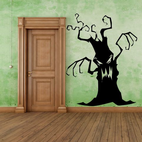 Samolepka na zeď - Halloweenský děsivý strom (46x60 cm) - PopyDesign - Popydesign