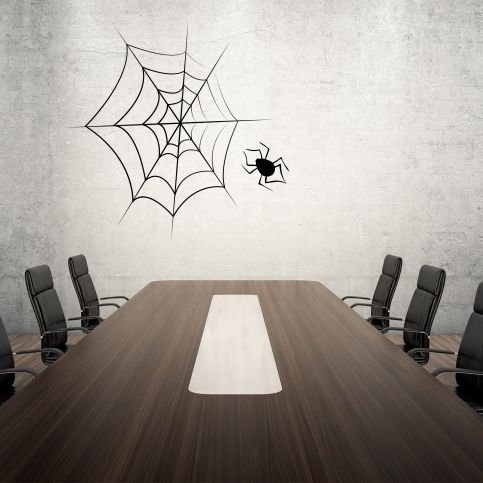 Samolepka na zeď - Pavučina s pavoučkem (60x57 cm) - PopyDesign - Popydesign