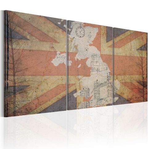 Obraz - Map of Great Britain (Vintage) - 60x30 - 4wall.cz