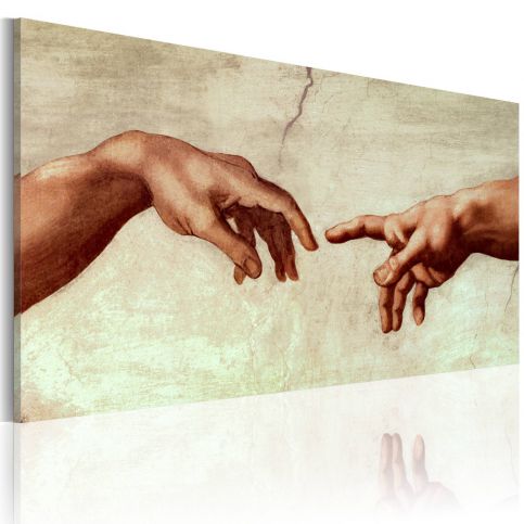 Ručně malovaný obraz - The creation of Adam: fragment of painting - 120x60 - 4wall.cz