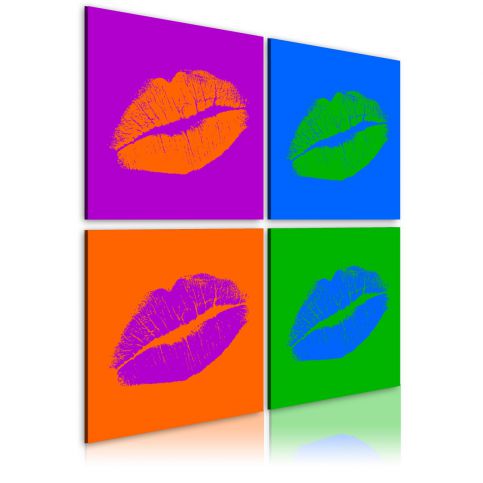 Obraz - Kisses: Pop art - 80x80 - 4wall.cz