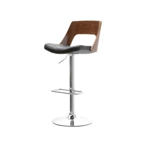 design4life Barová židle WAVE ořech, černá - Design4life