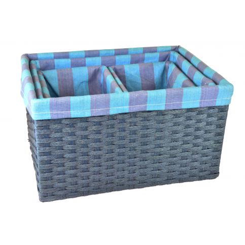 Vingo Úložný box modrý rozměry boxu (cm): Sada 30x44x25|26x40x23|18x22x20|18x22x20 - Vingo