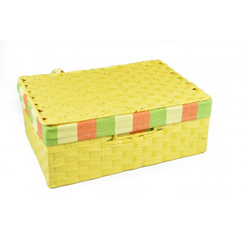 Vingo Úložný box s víkem žlutý rozměry boxu (cm): 40x27, v. 15 - Vingo
