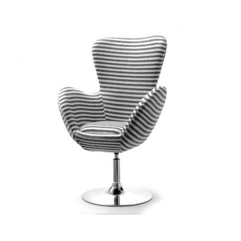 design4life Kancelářská židle HERMI černobílé pruhy - Design4life