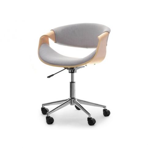 design4life Kancelářská židle BRAD šedá, dub - Design4life