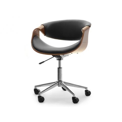 design4life Kancelářská židle BRAD černá, ořech - Design4life