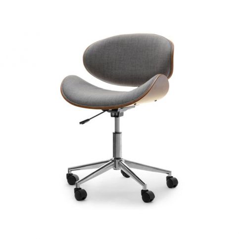 design4life Kancelářská židle EMMY šedá, ořechová - Design4life