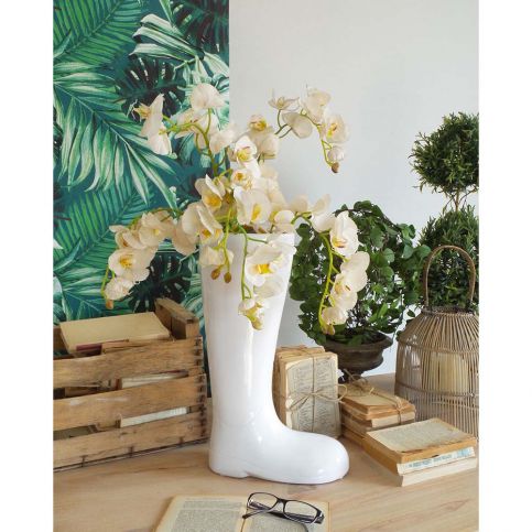 Bílá keramická váza ve tvaru holínky Orchidea Milano Luxury - Bonami.cz