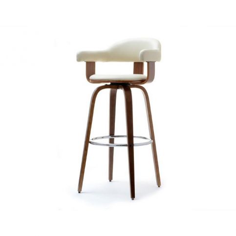 design4life Barová židlička GRAB krémová, ořech - Design4life