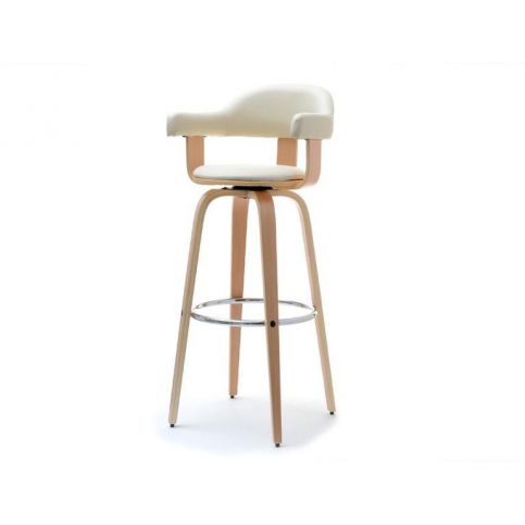 design4life Barová židlička GRAB krémová, dub - Design4life