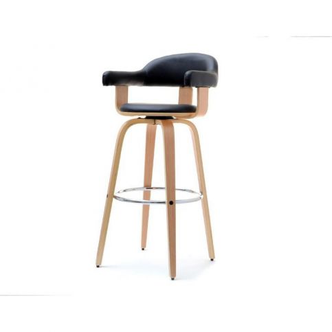 design4life Barová židlička GRAB černá, dub - Design4life