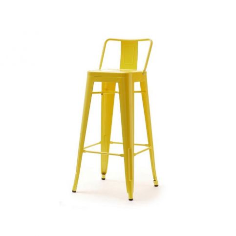 design4life Barová židlička LOGY s opěrkou, žlutá - Design4life