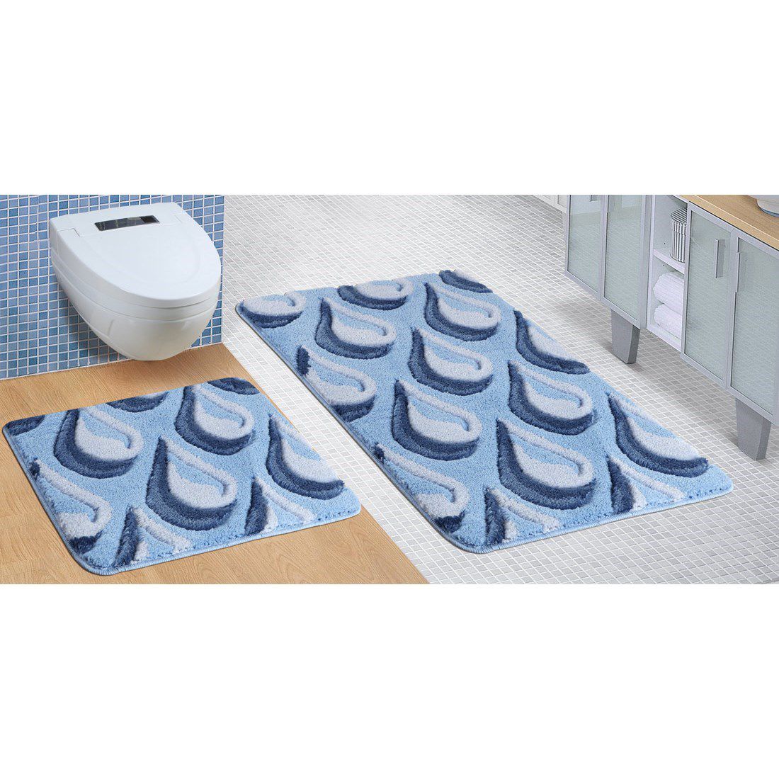 Bellatex Koupelnová sada - ULTRA Modré kapky, 60 x 100 cm, 60 x 50 cm - 4home.cz