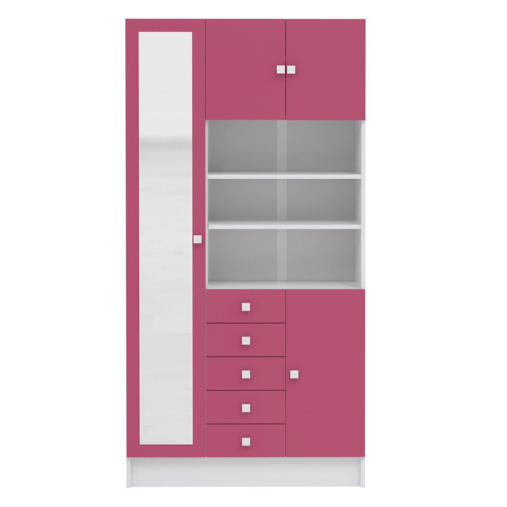 Růžová koupelnová skříňka TemaHome Combi, šířka 90 cm - Bonami.cz