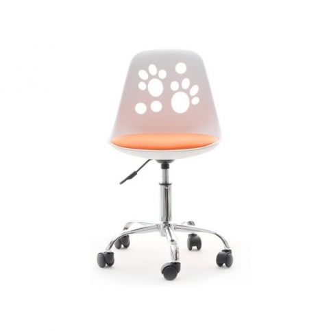 design4life Otočná židle pro děti PETS Bílo-oranžová - Design4life