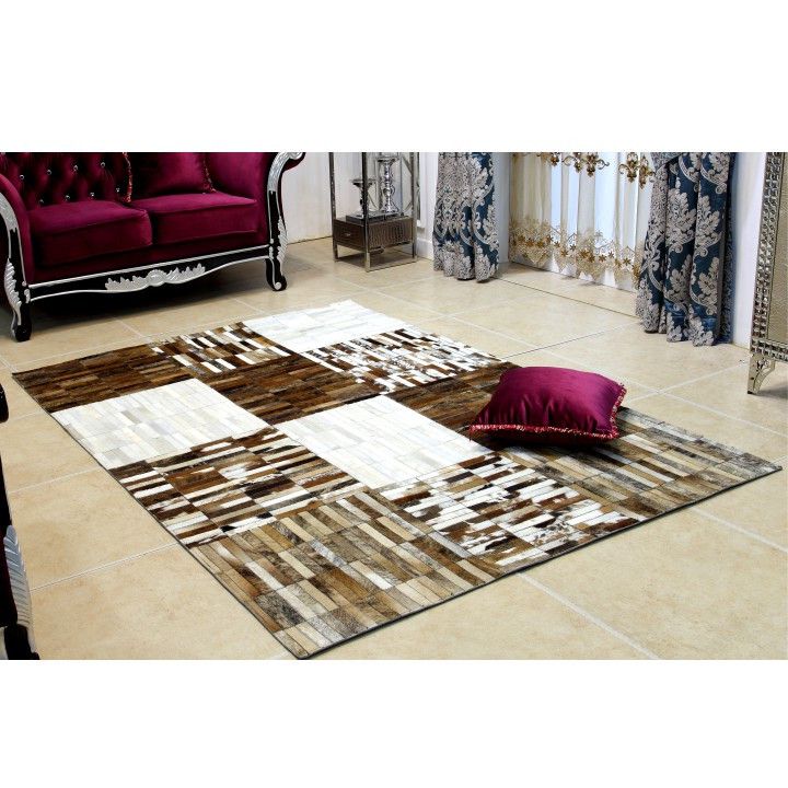 Tempo Kondela Luxusní koberec KOŽA typ4 141x200 - typ patchworku - ATAN Nábytek