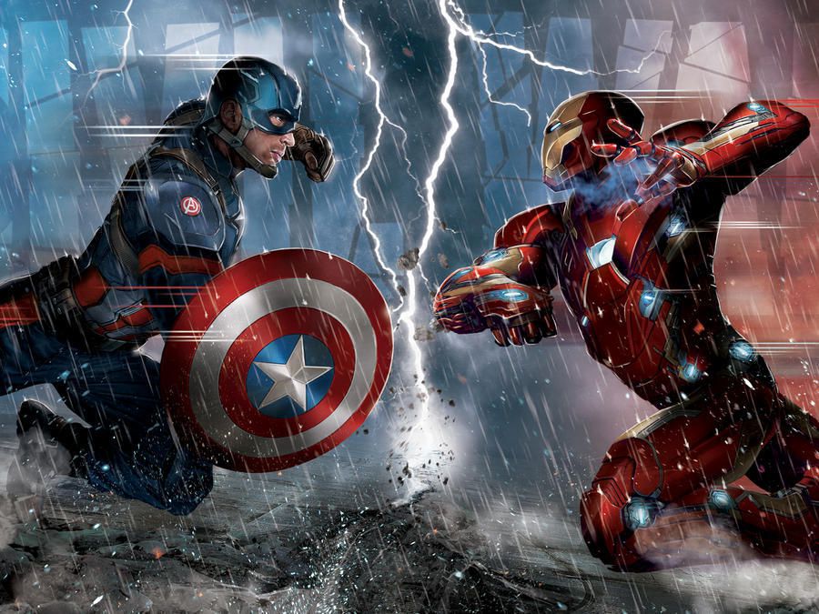 AG Design Civil War Captain America - Iron Man - vliesová fototapeta - GLIX DECO s.r.o.