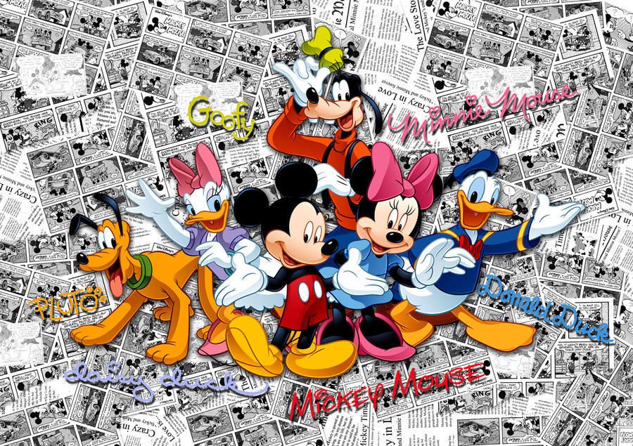 AG Design Mickey Mouse přátelé - papírová fototapeta - GLIX DECO s.r.o.