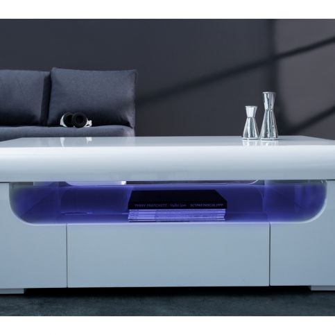 INV Konferenční stolek Kvar 120cm, LED, bílý - Design4life