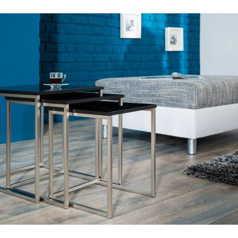INV Odkládací stolek DESTIN Set 3ks černá - Design4life