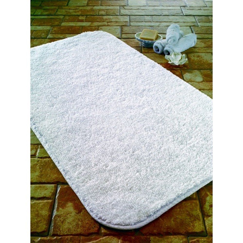 Bílá koupelnová předložka z bavlny Confetti Calypso, 57 x 100 cm - Bonami.cz