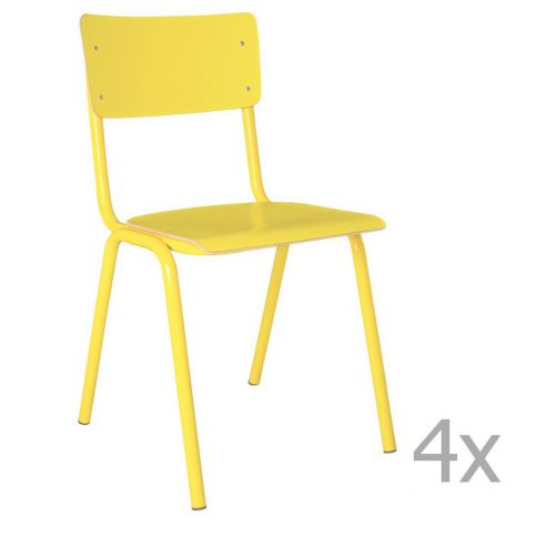 Sada 4 žlutých židlí Zuiver Back to School - Bonami.cz