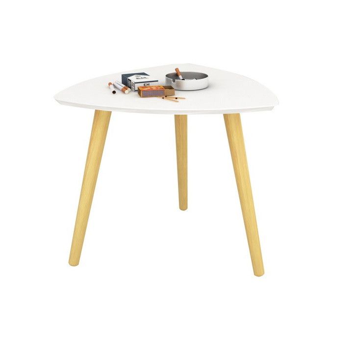 Tempo Kondela Příruční stolek TAVAS - bílá/přírodní dřevo - ATAN Nábytek