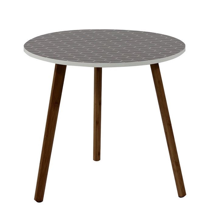 Tempo Kondela Příruční stolek HANSON - šedá / dřevo natural - ATAN Nábytek