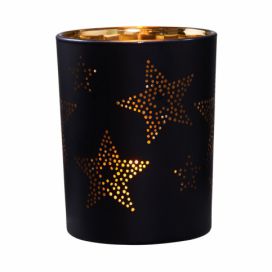 Butlers.cz: DELIGHT Svícen na čajovou svíčku hvězdy 12 cm - černá/zlatá