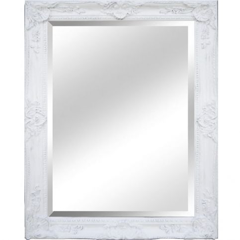 Zrcadlo, dřevěný rám bílé barvy, MALKIA TYP 9 - maxi-postele.cz