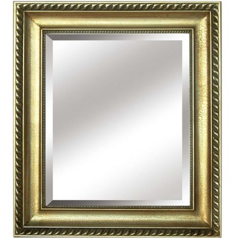 Zrcadlo, dřevěný rám zlaté barvy, MALKIA TYP 10 - maxi-postele.cz
