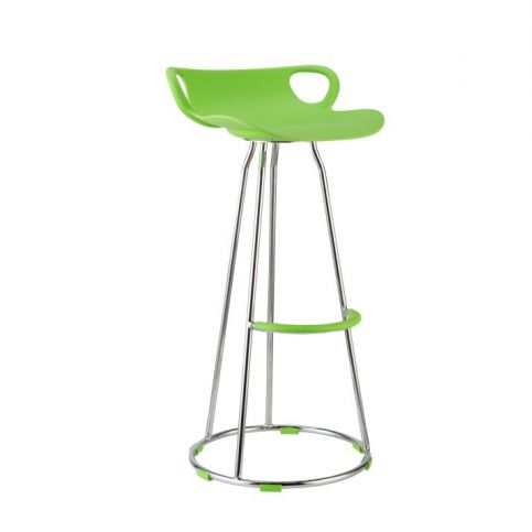 Barová židle, chrom + plast, zelená, GLADI - maxi-postele.cz