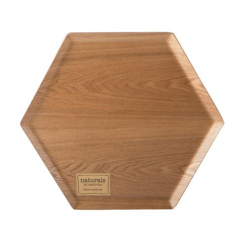 Dřevěný podnos ve tvaru šestiuhelníku Creative Tops, Ø 36 cm - Bonami.cz