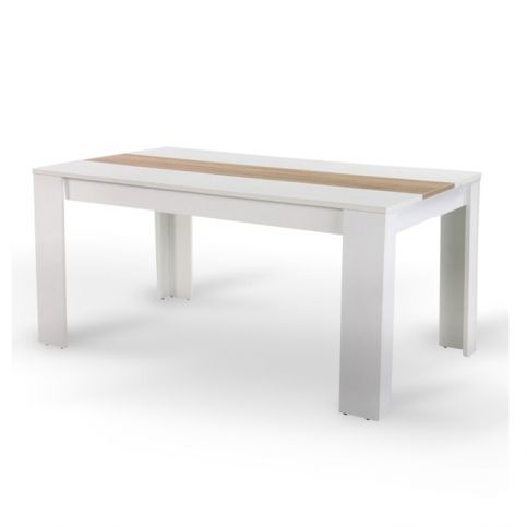 Jídelní stůl, bílá / dub sonoma, 140x80 cm, RADIM - maxi-postele.cz