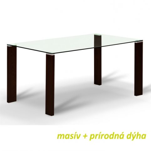 Jídelní stůl, s tvrzeným sklem 12 mm, wenge, NEMEZ - maxi-postele.cz