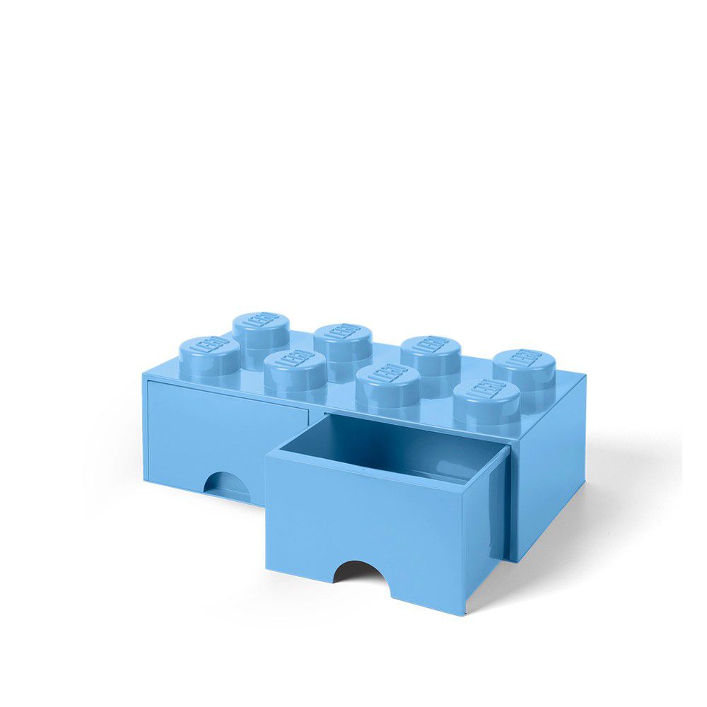 Světle modrý úložný box se dvěma šuplíky LEGO® - Bonami.cz