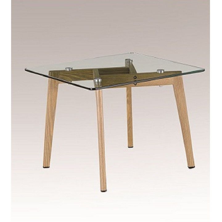 Tempo Kondela Konferenční stolek PEDREK Typ 1 - sklo / kov s úpravou buk - ATAN Nábytek