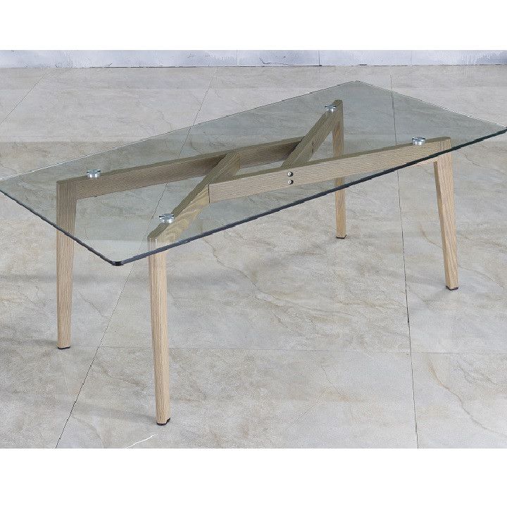 Tempo Kondela Konferenční stolek PEDREK Typ 2 - sklo / kov s úpravou buk - ATAN Nábytek