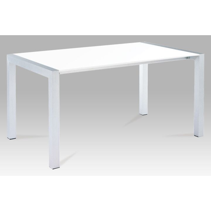 Tempo Kondela Jídelní stůl DARO - bílá extra vysoký lesk HG / stříbrná - ATAN Nábytek
