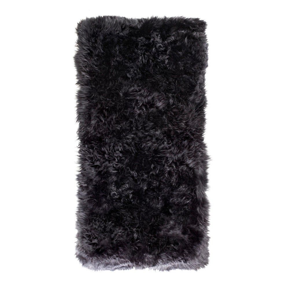 Černý koberec z ovčí kožešiny Royal Dream Zealand Natur, 70 x 140 cm - Bonami.cz