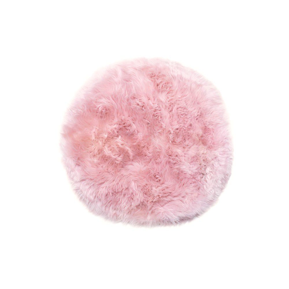 Růžový koberec z ovčí kožešiny Royal Dream Zealand, ⌀ 70 cm - Bonami.cz