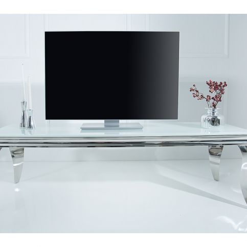INV TV stolek Silver Barok 160cm bílý, stříbrný - Design4life